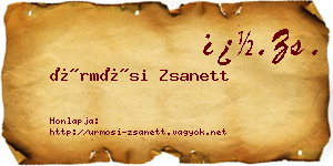 Ürmösi Zsanett névjegykártya
